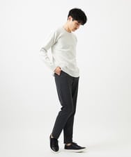 MKFAD63099 MK MICHEL KLEIN HOMME(MKミッシェルクランオム) クルーネックニット / ランダムタックストライプ ライトグレー