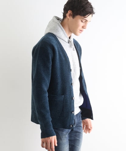 MKFAF10110 MK MICHEL KLEIN HOMME ダブルフェイス モールカーディガン