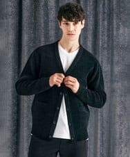 MKFAF10110 MK MICHEL KLEIN HOMME(MKミッシェルクランオム) 【洗える】ダブルフェイス モールカーディガン ブラック