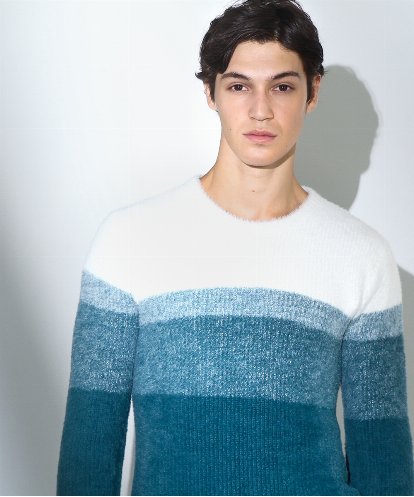 MKFAF25095 MK MICHEL KLEIN HOMME 【洗える】プルオーバーニット / フェザーヤーン