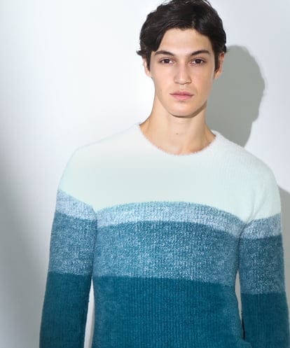 MKFAF25095 MK MICHEL KLEIN HOMME 【洗える】プルオーバーニット / フェザーヤーン
