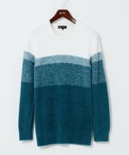 MKFAF25095 MK MICHEL KLEIN HOMME(MKミッシェルクランオム) プルオーバーニット / フェザーヤーン グリーン
