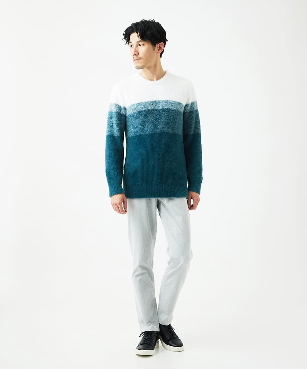 MKFAF25095 MK MICHEL KLEIN HOMME(MKミッシェルクランオム) プルオーバーニット / フェザーヤーン グリーン