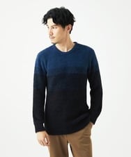 MKFAF25095 MK MICHEL KLEIN HOMME(MKミッシェルクランオム) プルオーバーニット / フェザーヤーン ネイビー