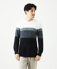 MKFAF25095 MK MICHEL KLEIN HOMME(MKミッシェルクランオム) プルオーバーニット / フェザーヤーン ブラック