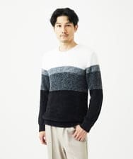 MKFAF25095 MK MICHEL KLEIN HOMME(MKミッシェルクランオム) プルオーバーニット / フェザーヤーン ブラック