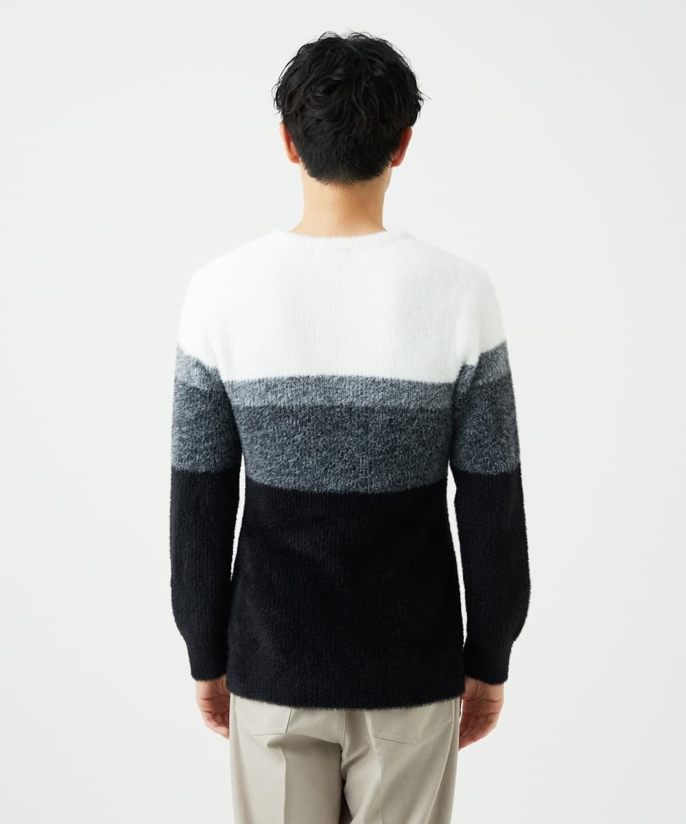 MKFAF25095 MK MICHEL KLEIN HOMME(MKミッシェルクランオム) プルオーバーニット / フェザーヤーン ブラック