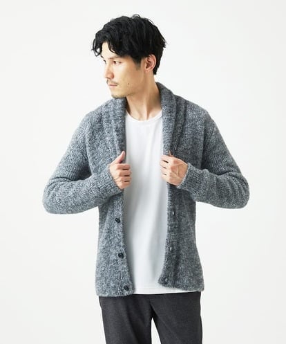 MKFAF26130 MK MICHEL KLEIN HOMME ショールカラーニット / フェザーヤーン