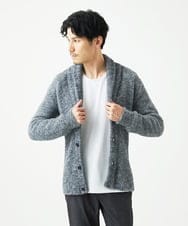MKFAF26130 MK MICHEL KLEIN HOMME(MKミッシェルクランオム) ショールカラーニット / フェザーヤーン グレー
