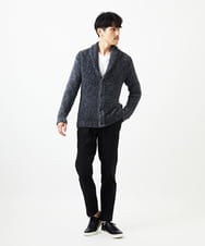 MKFAF26130 MK MICHEL KLEIN HOMME(MKミッシェルクランオム) ショールカラーニット / フェザーヤーン ダークグレー