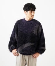 MKFAF81110 MK MICHEL KLEIN HOMME(MKミッシェルクランオム) マーブルシャギーニット ブルー