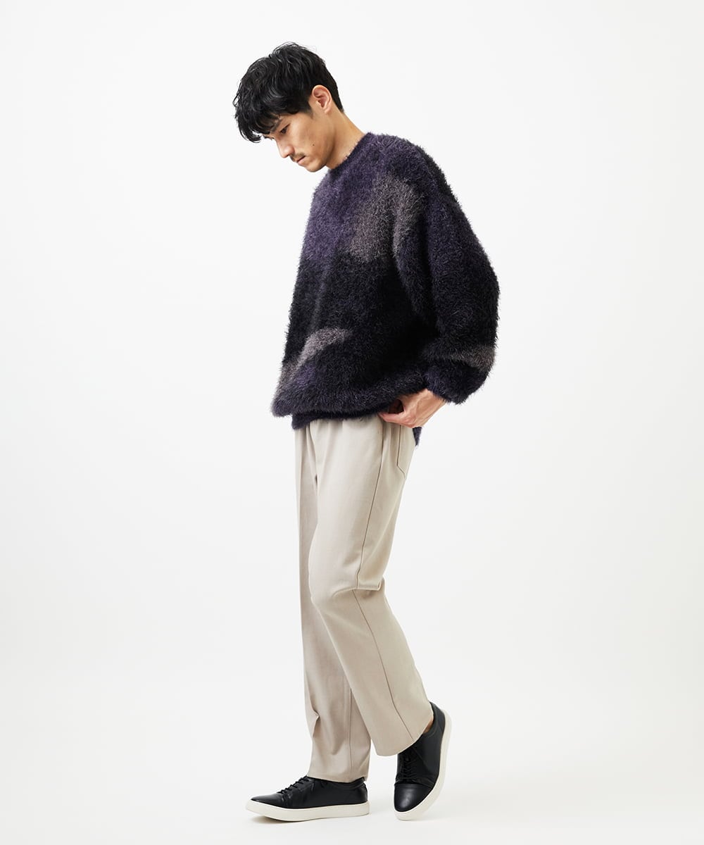 MKFAF81110 MK MICHEL KLEIN HOMME(MKミッシェルクランオム) マーブルシャギーニット ブルー