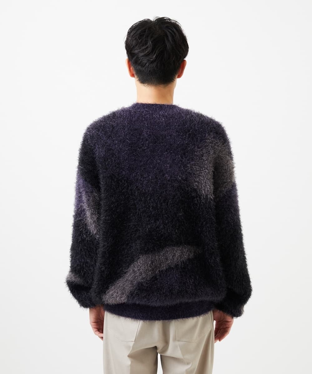MKFAF81110 MK MICHEL KLEIN HOMME(MKミッシェルクランオム) マーブルシャギーニット ブルー