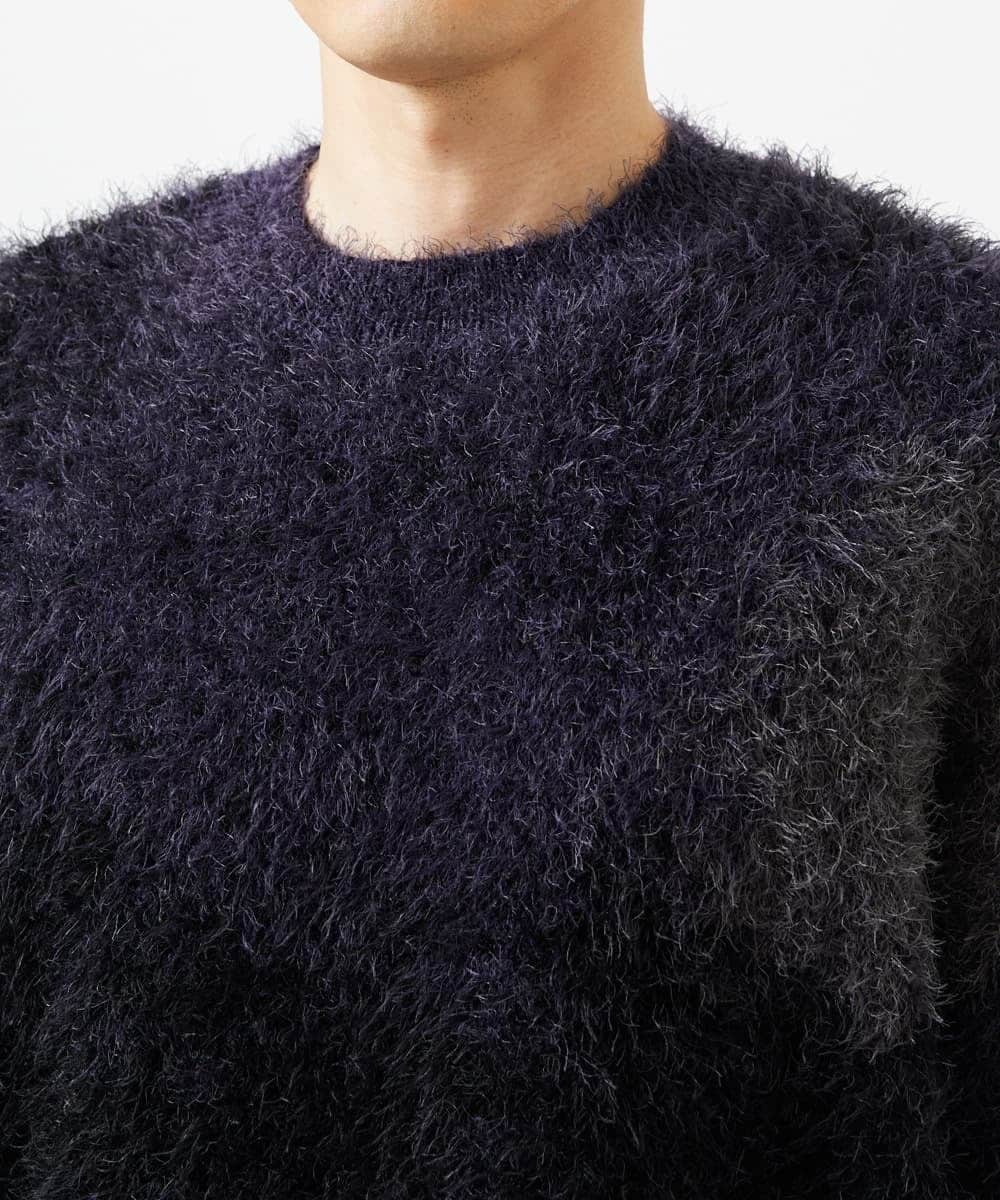 MKFAF81110 MK MICHEL KLEIN HOMME(MKミッシェルクランオム) マーブルシャギーニット ブルー