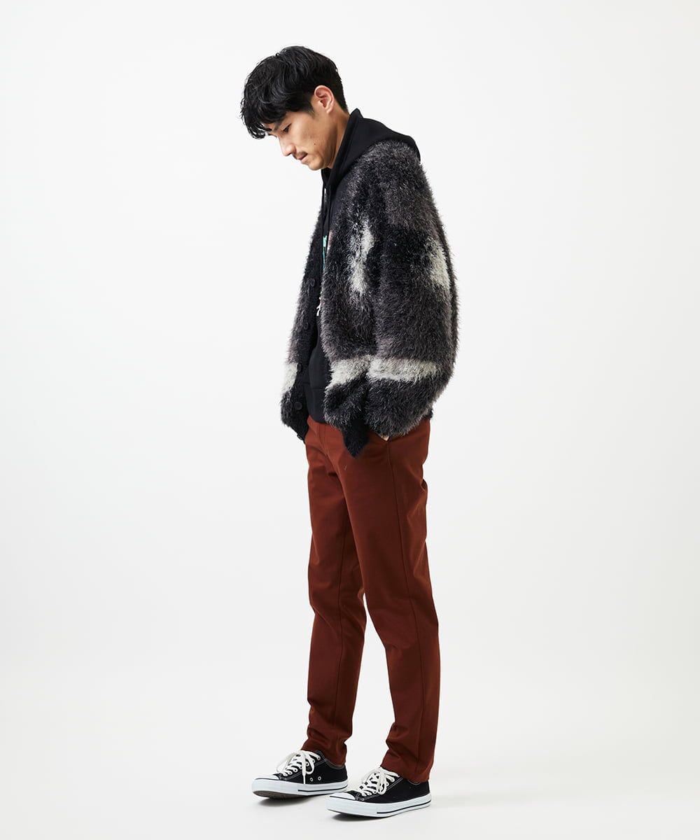 MKFAF82120 MK MICHEL KLEIN HOMME(MKミッシェルクランオム) マーブルシャギーカーディガン ブラック