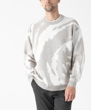 MKFAF85090 MK MICHEL KLEIN HOMME(MKミッシェルクランオム) 【リラックスシルエット/洗える】ジャガードニット ベージュ