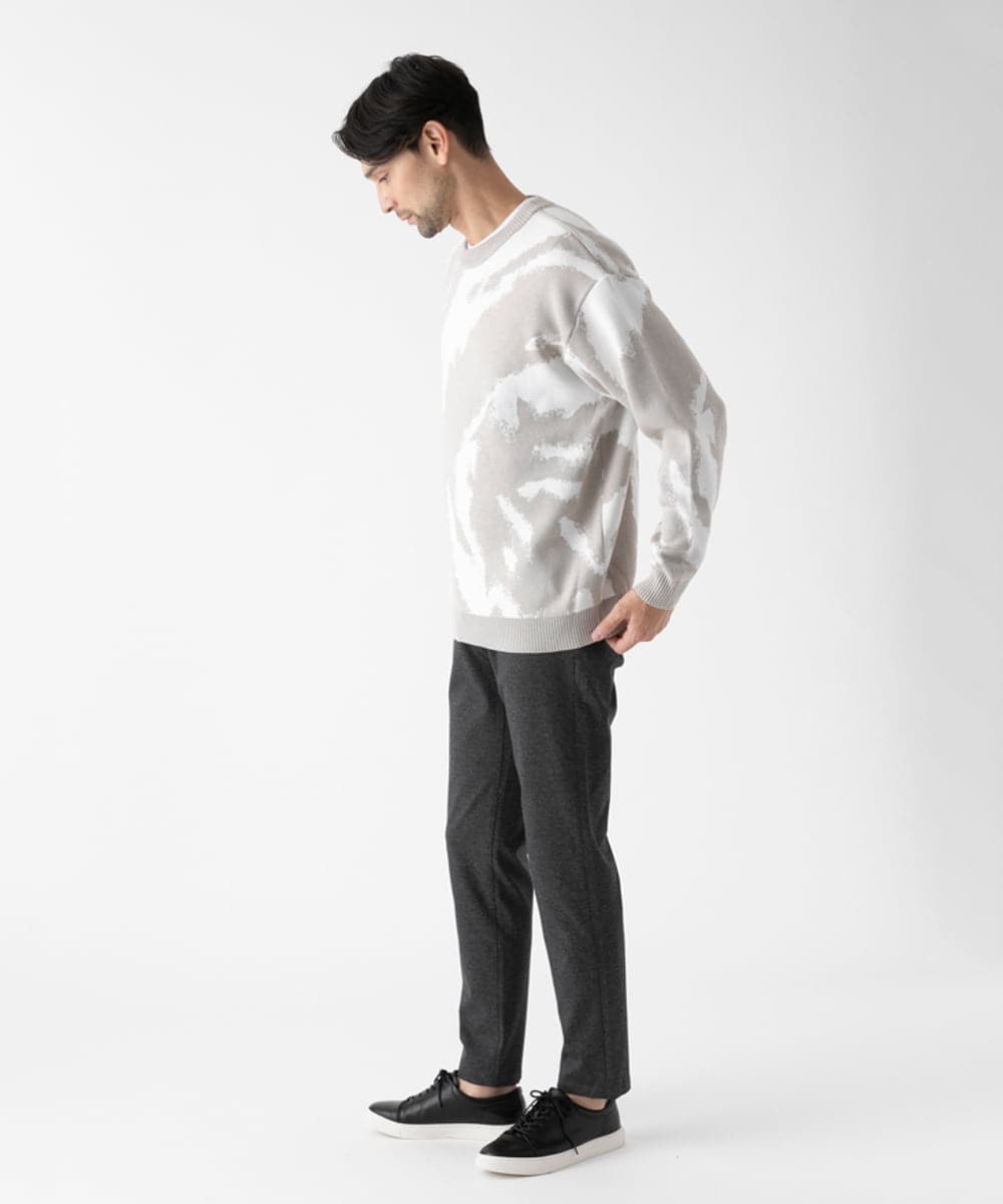 MKFAF85090 MK MICHEL KLEIN HOMME(MKミッシェルクランオム) 【リラックスシルエット/洗える】ジャガードニット ベージュ