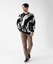 MKFAF85090 MK MICHEL KLEIN HOMME(MKミッシェルクランオム) 【リラックスシルエット/洗える】ジャガードニット ブラック