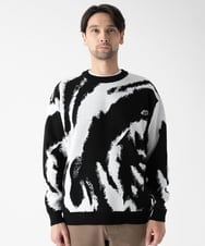 MKFAF85090 MK MICHEL KLEIN HOMME(MKミッシェルクランオム) 【リラックスシルエット/洗える】ジャガードニット ブラック