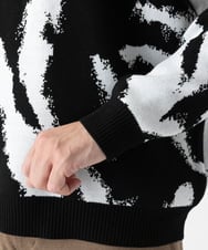 MKFAF85090 MK MICHEL KLEIN HOMME(MKミッシェルクランオム) 【リラックスシルエット/洗える】ジャガードニット ブラック