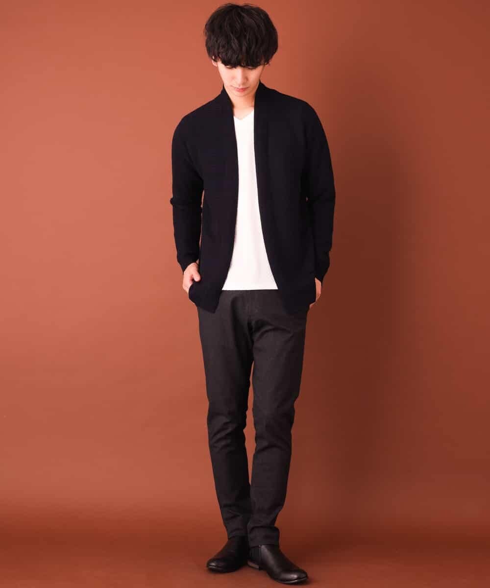 MKFAL01095 MK MICHEL KLEIN HOMME(MKミッシェルクランオム) ロングカーディガン／トッパーカーディガン ネイビー