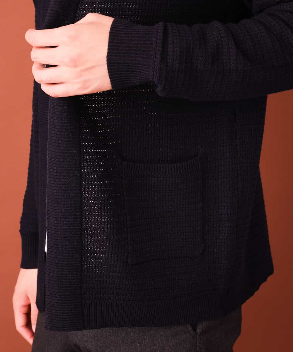 MKFAL01095 MK MICHEL KLEIN HOMME(MKミッシェルクランオム) ロングカーディガン／トッパーカーディガン ネイビー