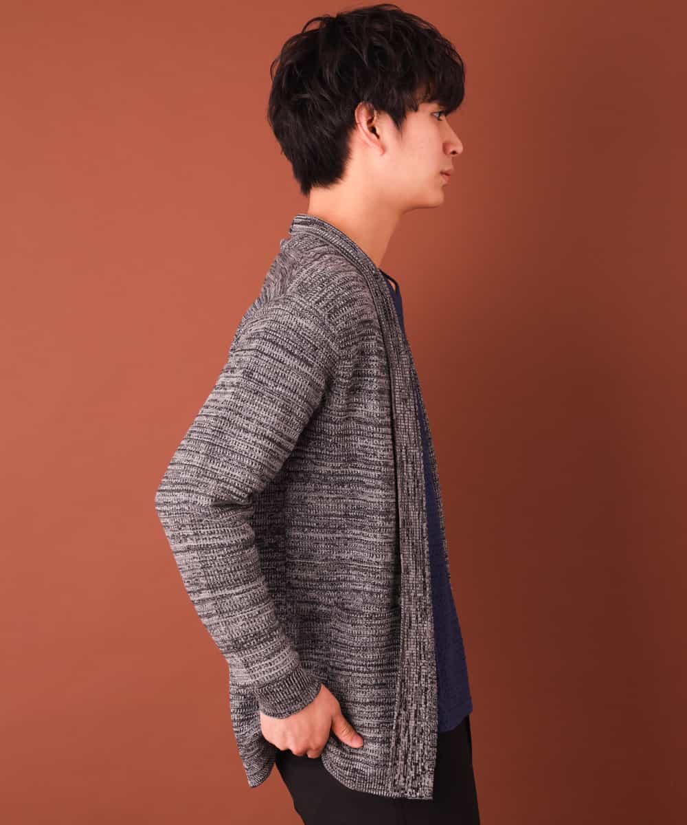 MKFAL01095 MK MICHEL KLEIN HOMME(MKミッシェルクランオム) ロングカーディガン／トッパーカーディガン グレー