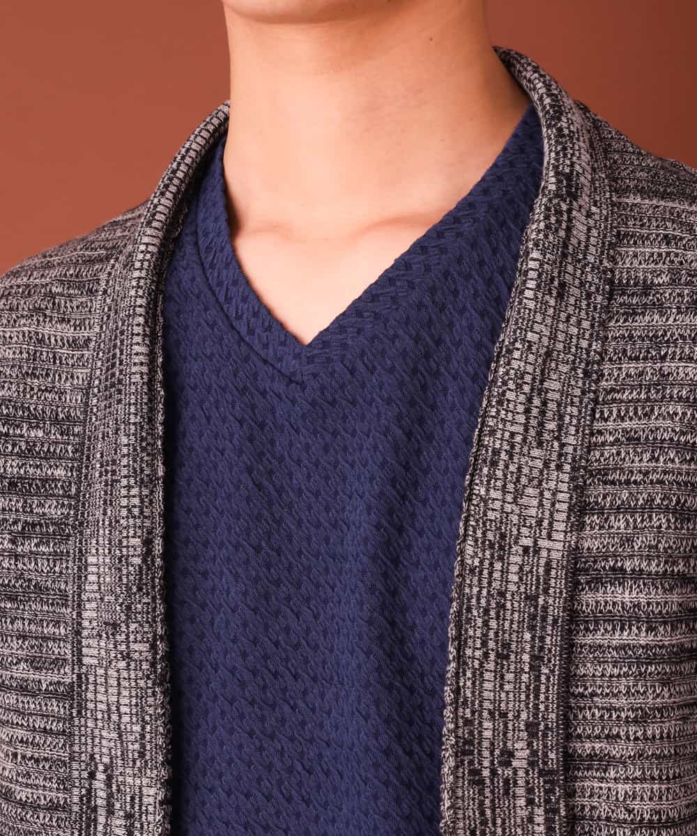 MKFAL01095 MK MICHEL KLEIN HOMME(MKミッシェルクランオム) ロングカーディガン／トッパーカーディガン グレー