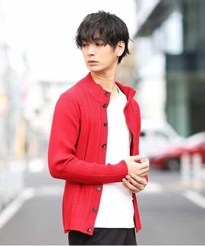 MKFAM53110 MK MICHEL KLEIN HOMME カーディガン／アランケーブルディライト