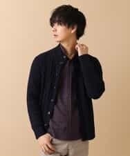 MKFAM53110 MK MICHEL KLEIN HOMME(MKミッシェルクランオム) カーディガン／アランケーブルディライト ネイビー