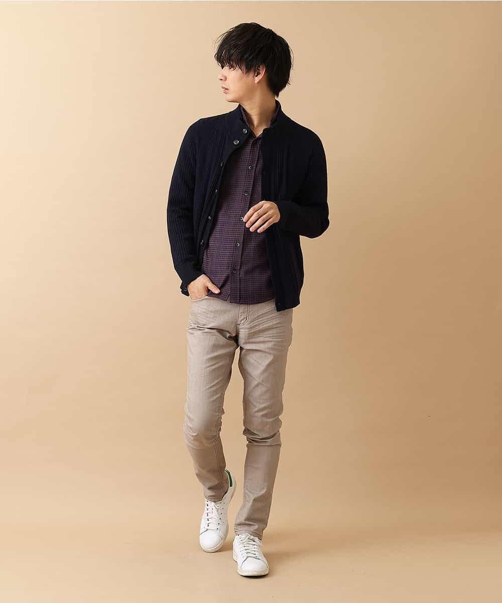 MKFAM53110 MK MICHEL KLEIN HOMME(MKミッシェルクランオム) カーディガン／アランケーブルディライト ネイビー