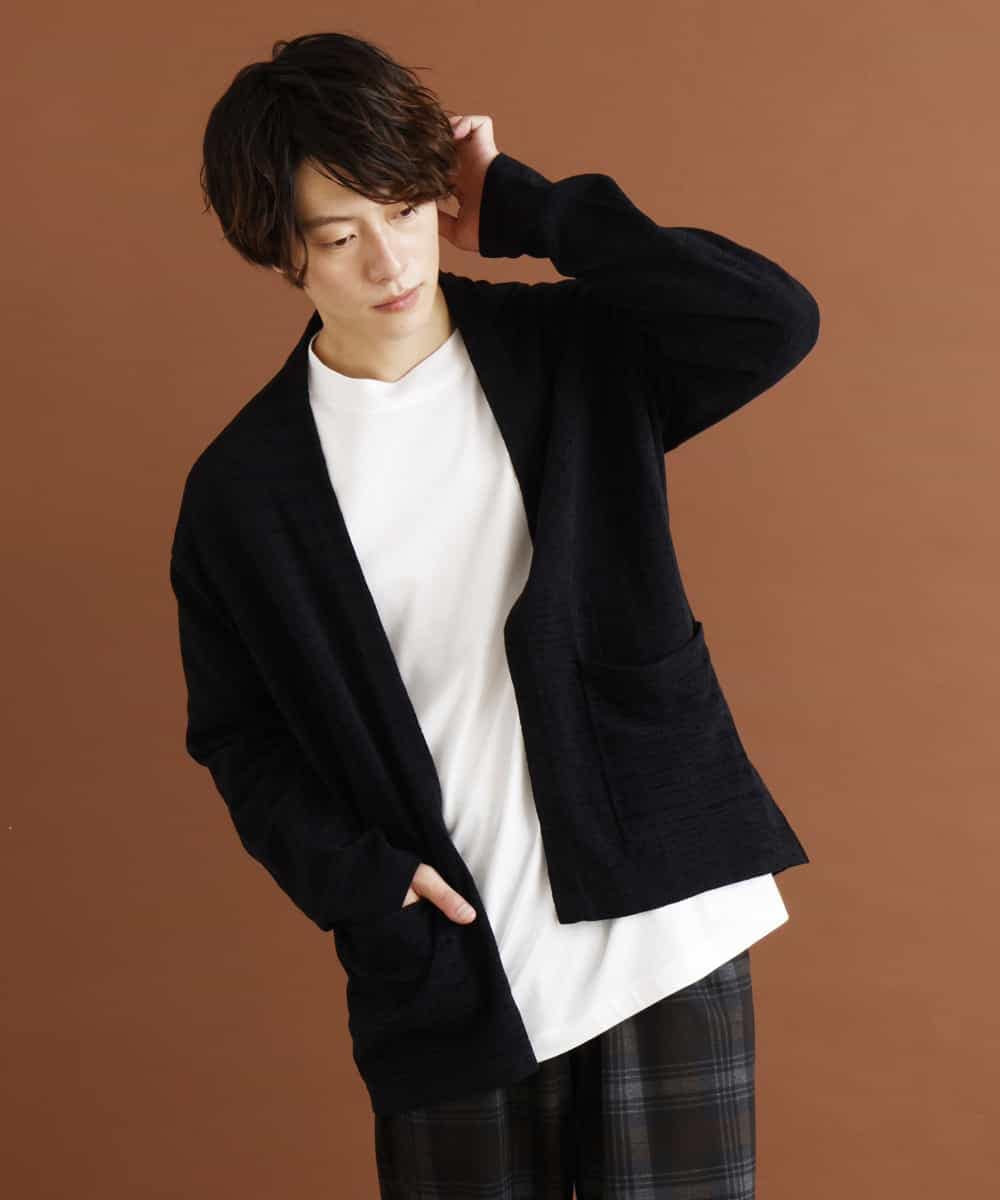 MKFAR10080 MK MICHEL KLEIN HOMME(MKミッシェルクランオム) モールカーディガン ブラック