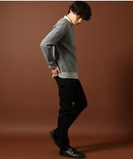 MKFAS50089 MK MICHEL KLEIN HOMME(MKミッシェルクランオム) Vネックニット / デオドラントヘリンボーン ダークグレー(93)