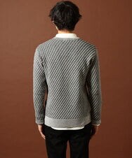 MKFAS50089 MK MICHEL KLEIN HOMME(MKミッシェルクランオム) Vネックニット / デオドラントヘリンボーン ダークグレー(93)