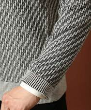 MKFAS50089 MK MICHEL KLEIN HOMME(MKミッシェルクランオム) Vネックニット / デオドラントヘリンボーン ダークグレー(93)