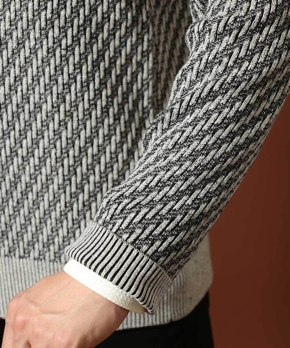 MKFAS50089 MK MICHEL KLEIN HOMME(MKミッシェルクランオム) Vネックニット / デオドラントヘリンボーン ダークグレー(93)
