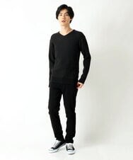 MKFAS50089 MK MICHEL KLEIN HOMME(MKミッシェルクランオム) Vネックニット / デオドラントヘリンボーン ブラック(94)