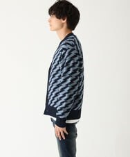 MKFAU32090 MK MICHEL KLEIN HOMME(MKミッシェルクランオム) サンダー柄カーディガン ネイビー(57)