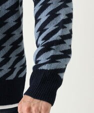 MKFAU32090 MK MICHEL KLEIN HOMME(MKミッシェルクランオム) サンダー柄カーディガン ネイビー(57)