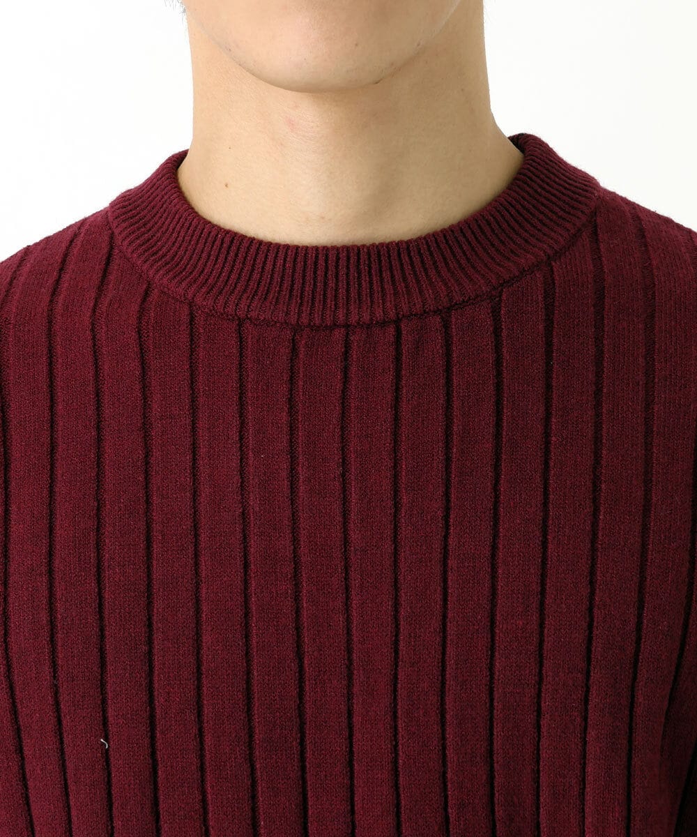 MKFAU45089 MK MICHEL KLEIN HOMME(MKミッシェルクランオム) ラインクルーネックニット パープル(77)