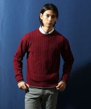 MKFAU45089 MK MICHEL KLEIN HOMME(MKミッシェルクランオム) ラインクルーネックニット パープル(77)