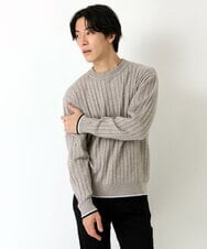 MKFAU45089 MK MICHEL KLEIN HOMME(MKミッシェルクランオム) ラインクルーネックニット アイボリー(80)