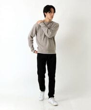 MKFAU45089 MK MICHEL KLEIN HOMME(MKミッシェルクランオム) ラインクルーネックニット アイボリー(80)