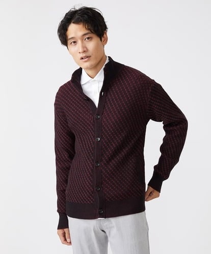 MKFAV50130 MK MICHEL KLEIN HOMME スタンドカーディガン / ツイルへリンボン