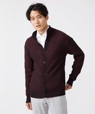 MKFAV50130 MK MICHEL KLEIN HOMME(MKミッシェルクランオム) スタンドカーディガン / ツイルへリンボン パープル(77)