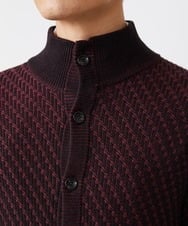 MKFAV50130 MK MICHEL KLEIN HOMME(MKミッシェルクランオム) スタンドカーディガン / ツイルへリンボン パープル(77)