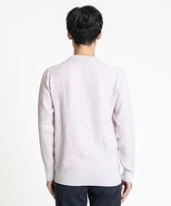 MKFAV52099 MK MICHEL KLEIN HOMME(MKミッシェルクランオム) へリンボンクルーネックニット ピンク(03)
