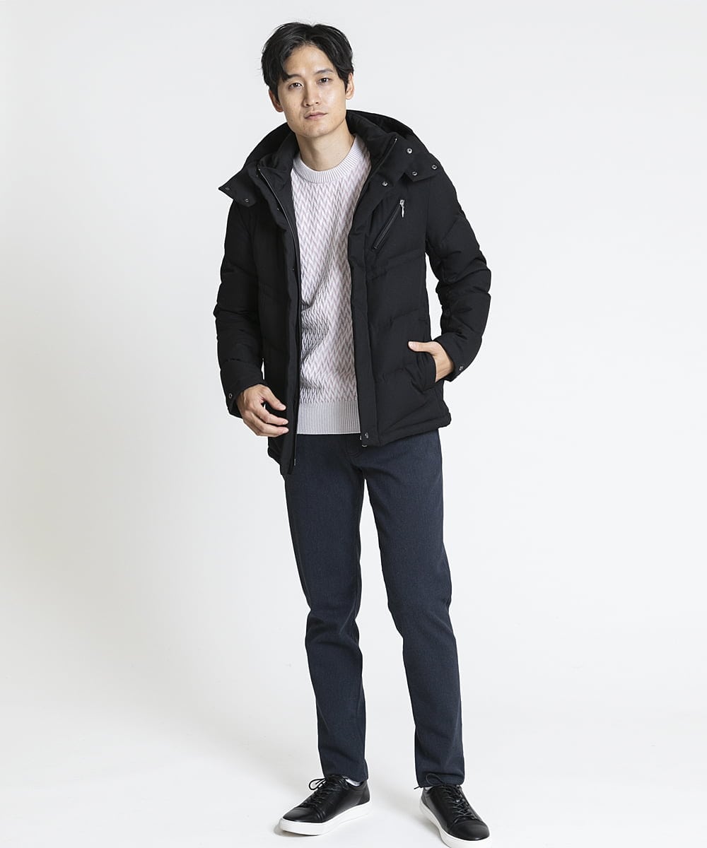 MKFAV52099 MK MICHEL KLEIN HOMME(MKミッシェルクランオム) へリンボンクルーネックニット ピンク(03)