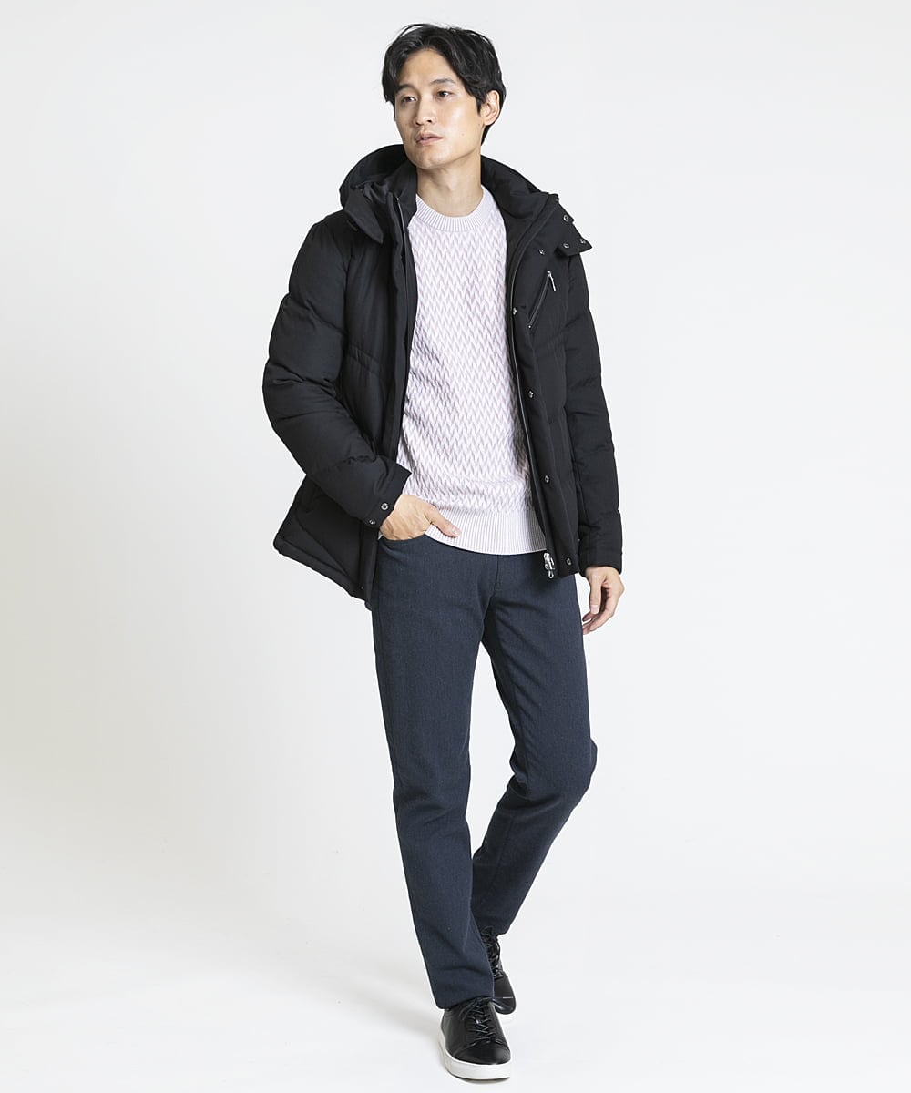 MKFAV52099 MK MICHEL KLEIN HOMME(MKミッシェルクランオム) へリンボンクルーネックニット ピンク(03)