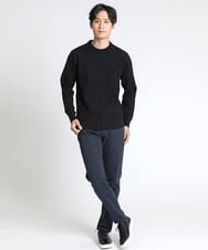 MKFAV52099 MK MICHEL KLEIN HOMME(MKミッシェルクランオム) へリンボンクルーネックニット ブラック(94)